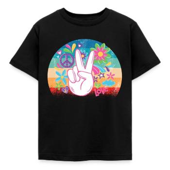 Hippie - T-shirt Enfant - noir - Devant - AI Model Kid Female (0cm)