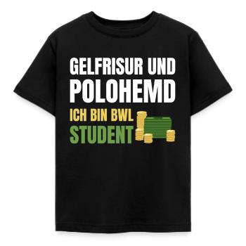 Gelfrisur & Polohemd Ich Bin BWL Student - Kinder T-Shirt - Schwarz - Vorne - AI Model Kid Female (0cm)