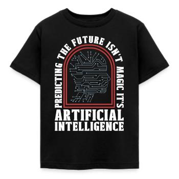 Artificial Intelligence Predicting The Future - Kinder T-Shirt - Schwarz - Vorne - AI Model Kid Female (0cm)