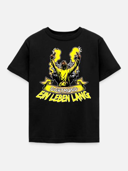 Dortmund ein Leben lang - Kinder T-Shirt - Schwarz