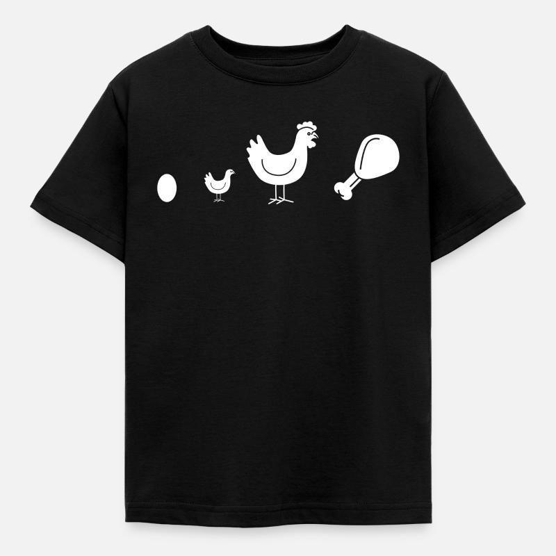 Brathähnchen Evolution - Kinder T-Shirt - Schwarz