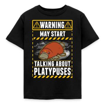 Avertissement Ornithorynque - T-shirt Enfant - noir - Devant - AI Model Kid Female (0cm)