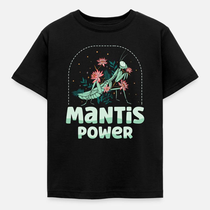 Mantis Power Future Entomologist Praying Mantis - Kids' T-Shirt - black