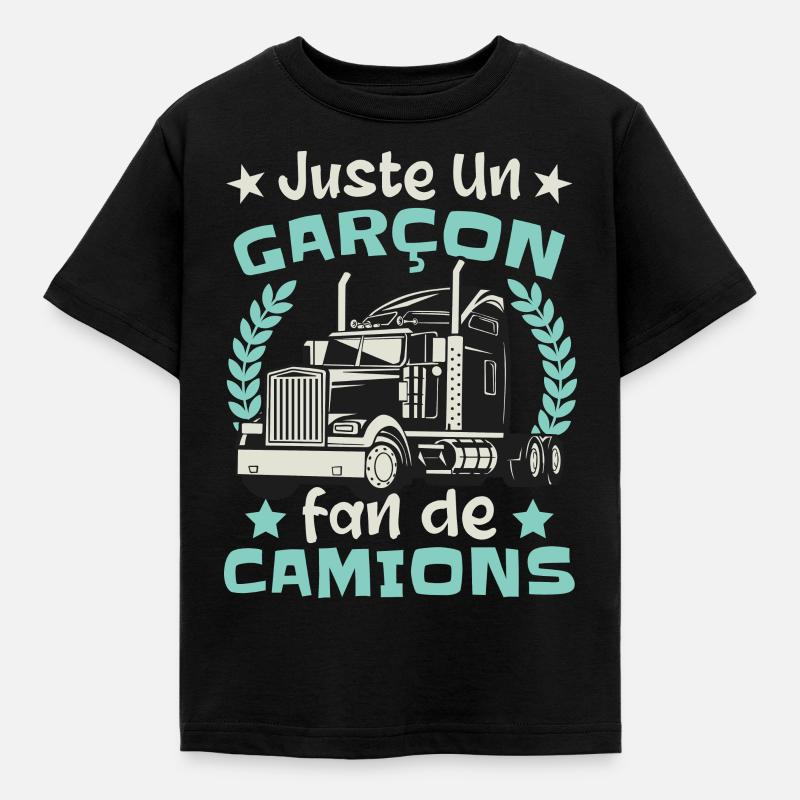 Fan de Camions - T-shirt Enfant - noir