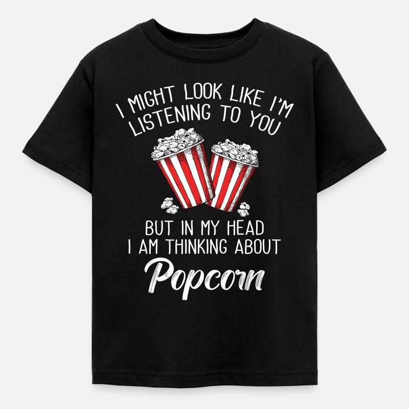 Popcorn - Kinder T-Shirt - Schwarz