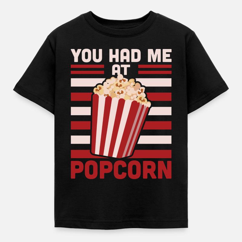 Popcorn - Kinder T-Shirt - Schwarz