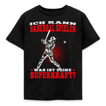 Baseball spielen Baseballer Baseballspieler - Kinder T-Shirt - Schwarz - Vorne - AI Model Kid Female (0cm)