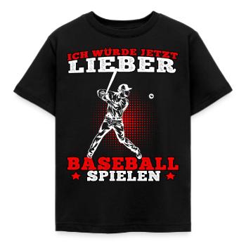 Lieber Baseball spielen Baseballer Baseballspieler - Kinder T-Shirt - Schwarz - Vorne - AI Model Kid Female (0cm)