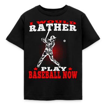 plutôt jouer baseball joueurs de baseball joueurs de baseball joueurs de baseball - T-shirt Enfant - noir - Devant - AI Model Kid Female (0cm)