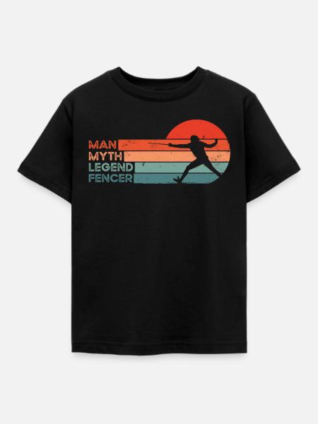 Retro Fechten - Kinder T-Shirt - Schwarz
