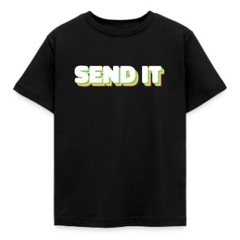 Retro Send It Full Send - Kinder T-Shirt - Schwarz - Vorne - AI Model Kid Female (0cm)