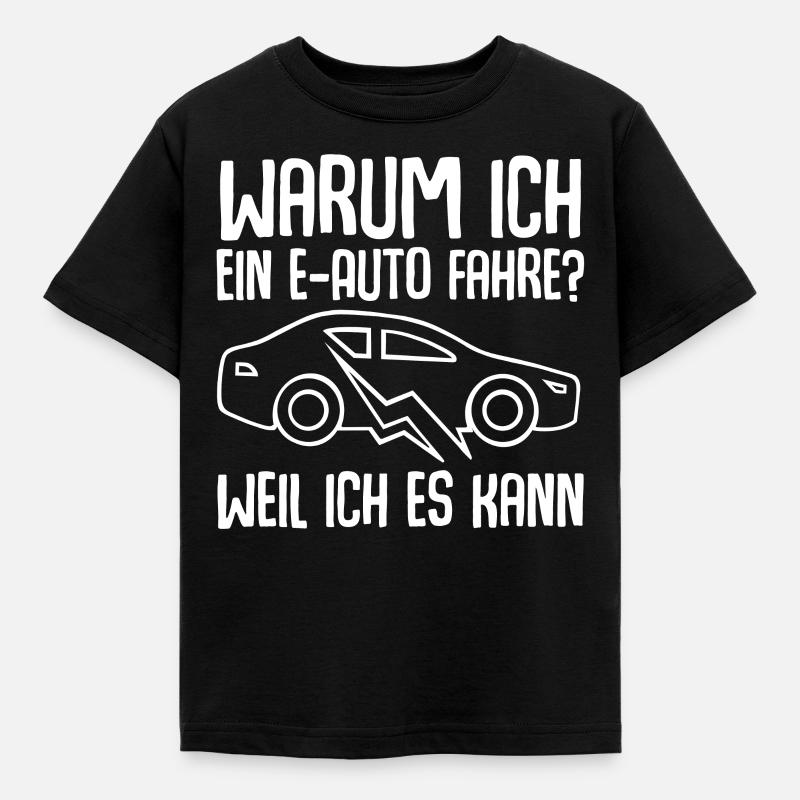 E-Auto Elektroauto - Kinder T-Shirt - Schwarz