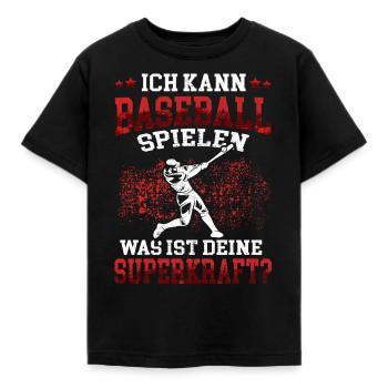 Baseball spielen Baseballer Baseballspieler - Kinder T-Shirt - Schwarz - Vorne - AI Model Kid Female (0cm)