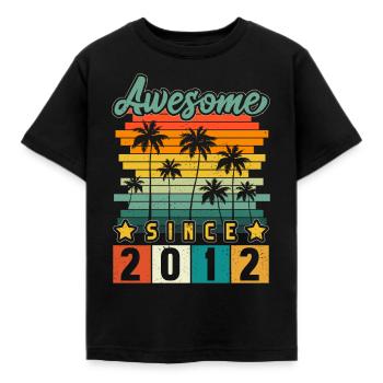 2012 Geboren Geburtstag Geburtsjahr Vintage - Kinder T-Shirt - Schwarz - Vorne - AI Model Kid Female (0cm)
