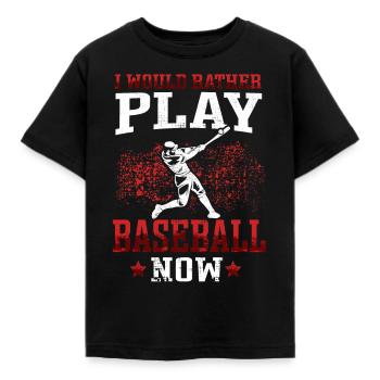 plutôt jouer baseball joueurs de baseball joueurs de baseball joueurs de baseball - T-shirt Enfant - noir - Devant - AI Model Kid Female (0cm)