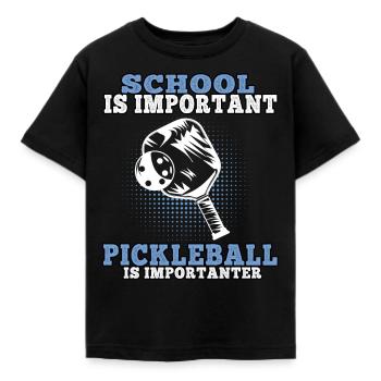 Pickleball is an important pimple ball - Kids' T-Shirt - black - Front - AI Model Kid Female (0cm)