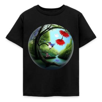 Sphère sphérique - T-shirt Enfant - noir - Devant - AI Model Kid Female (0cm)