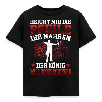 Der König Bogenschießen Bogenschütze Bogenschützen - Kinder T-Shirt - Schwarz - Vorne - AI Model Kid Female (0cm)