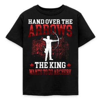Les archers archers archers du roi du tir à l’arc - T-shirt Enfant - noir - Devant - AI Model Kid Female (0cm)