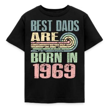 Die Besten Väter Sind 1969 Geboren, 54 Jahre Alt, - Kinder T-Shirt - Schwarz - Vorne - AI Model Kid Female (0cm)