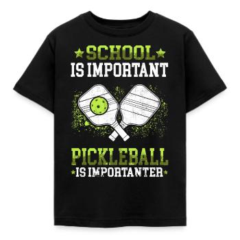 Pickleball is an important pimple ball - Kids' T-Shirt - black - Front - AI Model Kid Female (0cm)