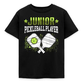 Joueur junior de pickleball Pickelball - T-shirt Enfant - noir - Devant - AI Model Kid Female (0cm)