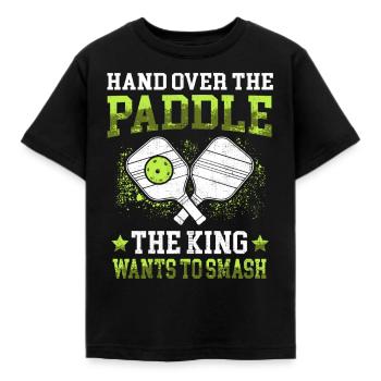 Pimple ball king smash pickleball - Kids' T-Shirt - black - Front - AI Model Kid Female (0cm)