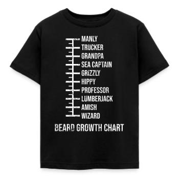 Beard measurement chart for beard length, funny - Kids' T-Shirt - black - Front - AI Model Kid Female (0cm)
