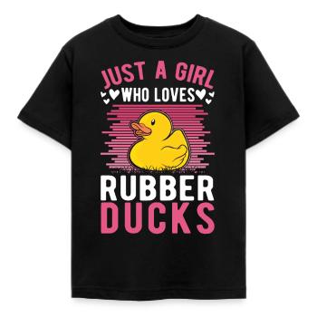 Rubber Duck Girl Rubber Duck Rubber Duck - Kids' T-Shirt - black - Front - AI Model Kid Female (0cm)