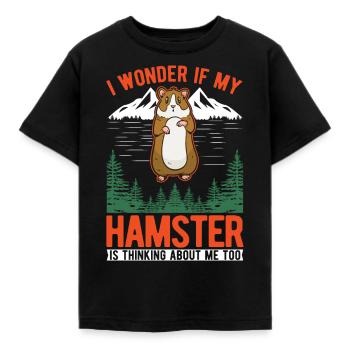 Hamster Hamster Roue Golden Hamster Hamster - T-shirt Enfant - noir - Devant - AI Model Kid Female (0cm)