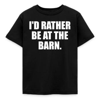 Lustig Ich würde eher in der Scheune - Kinder T-Shirt - Schwarz - Vorne - AI Model Kid Female (0cm)