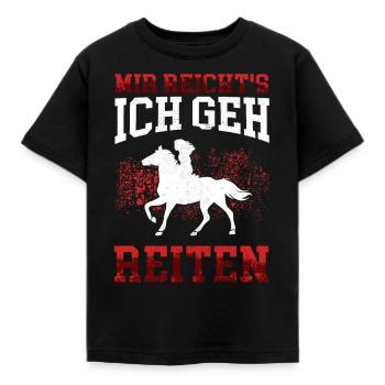 Ich geh Reiten auf Pferd Reiter Reiterin - Kinder T-Shirt - Schwarz - Vorne - AI Model Kid Female (0cm)