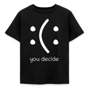 Visage sourire heureux ou triste drôle vous décidez - T-shirt Enfant - noir - Devant - AI Model Kid Female (0cm)