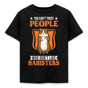 Hamster Hamster Roue Golden Hamster Hamster - T-shirt Enfant - noir - Devant - AI Model Kid Female (0cm)