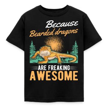 Bearded dragon saying Bearded Dragon - Kids' T-Shirt - black - Front - AI Model Kid Female (0cm)