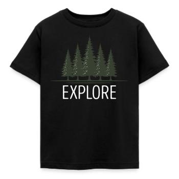 EXPLORE Travel Exploration Adventure - Kids' T-Shirt - black - Front - AI Model Kid Female (0cm)
