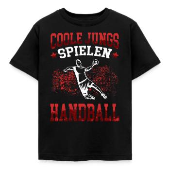 Coole Jungs spielen Handball Handballer - Kinder T-Shirt - Schwarz - Vorne - AI Model Kid Female (0cm)
