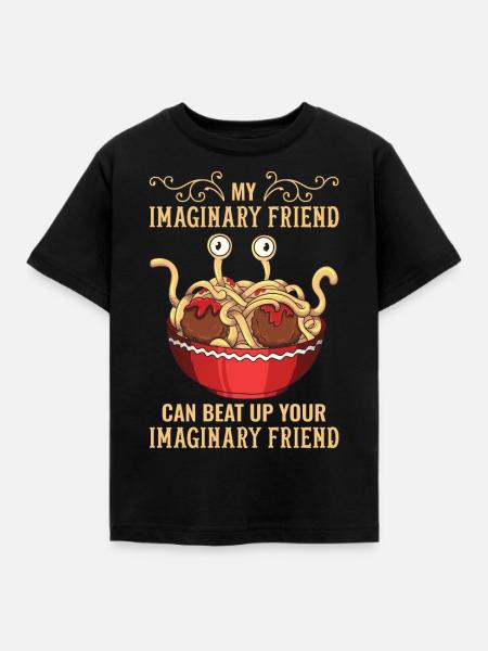 Fliegendes Spaghettimonster Pastafari - Kinder T-Shirt - Schwarz