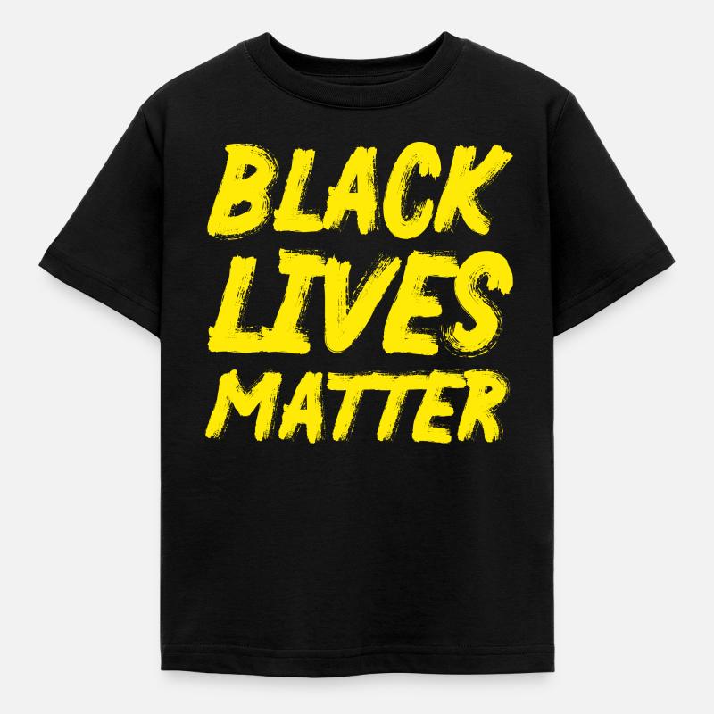 Black Lives Matter BLM Buchstaben - Kinder T-Shirt - Schwarz