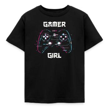 Gamer Girl video game console in the - Kids' T-Shirt - black - Front - AI Model Kid Female (0cm)