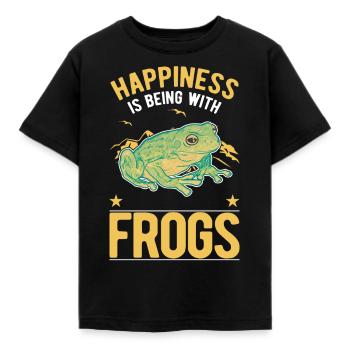 Frog Luck Tree Frog - Kids' T-Shirt - black - Front - AI Model Kid Female (0cm)