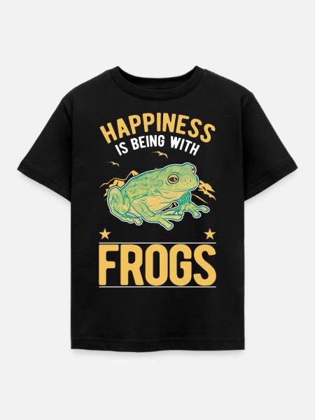 Frosch Glück Laubfrosch - Kinder T-Shirt - Schwarz