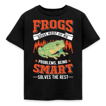 Grenouille cadeau Rainette - T-shirt Enfant - noir - Devant - AI Model Kid Female (0cm)