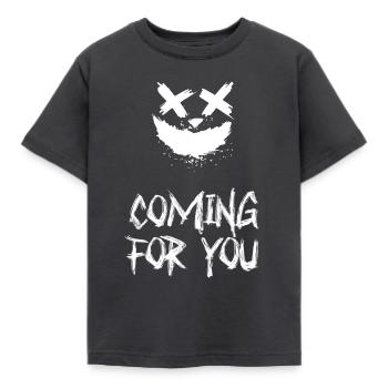 Coming For You – Gruseliges - Kinder T-Shirt - Dunkelgrau - Vorne - AI Model Kid Female (0cm)