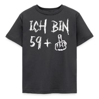 60. Geburtstag Ich Bin 59+ Provokantes - Kinder T-Shirt - Dunkelgrau - Vorne - AI Model Kid Female (0cm)