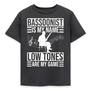 Holzblasinstrument Und Fagott Rohrblatt-bassonist - Kinder T-Shirt - Dunkelgrau - Vorne - AI Model Kid Female (0cm)