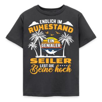 Ruhestand Lustig für Seiler Rentner Abschied Rente - Kinder T-Shirt - Dunkelgrau - Vorne - AI Model Kid Female (0cm)