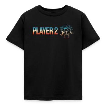 Zocker Paar player 2 in Kombination mit - Kinder T-Shirt - Schwarz - Vorne - AI Model Kid Female (0cm)