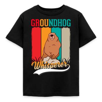 Murmeltier Flüsterer Groundhog Waldmurmeltier - Kinder T-Shirt - Schwarz - Vorne - AI Model Kid Female (0cm)