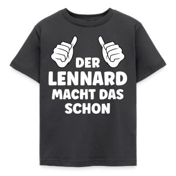 Lennard Lustiger Spruch Vorname Name Lennard - Kinder T-Shirt - Dunkelgrau - Vorne - AI Model Kid Female (0cm)